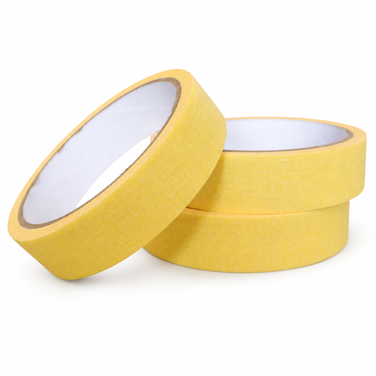Tiga roll masking tape berwarna kuning
